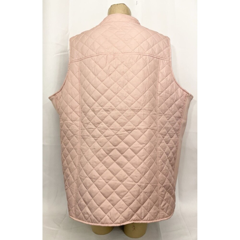 NWT $50 Kim Rogers Puffer Vest Plus 3x 60" Crew Zipper Peach Blue Lining Winter - Picture 4 of 7